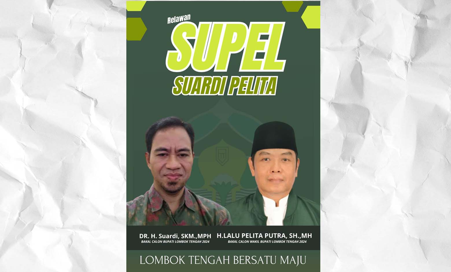 Pilkada Lombok Tengah 2024, Poster Pasangan Suardi-Pelita Mulai Bermunculan