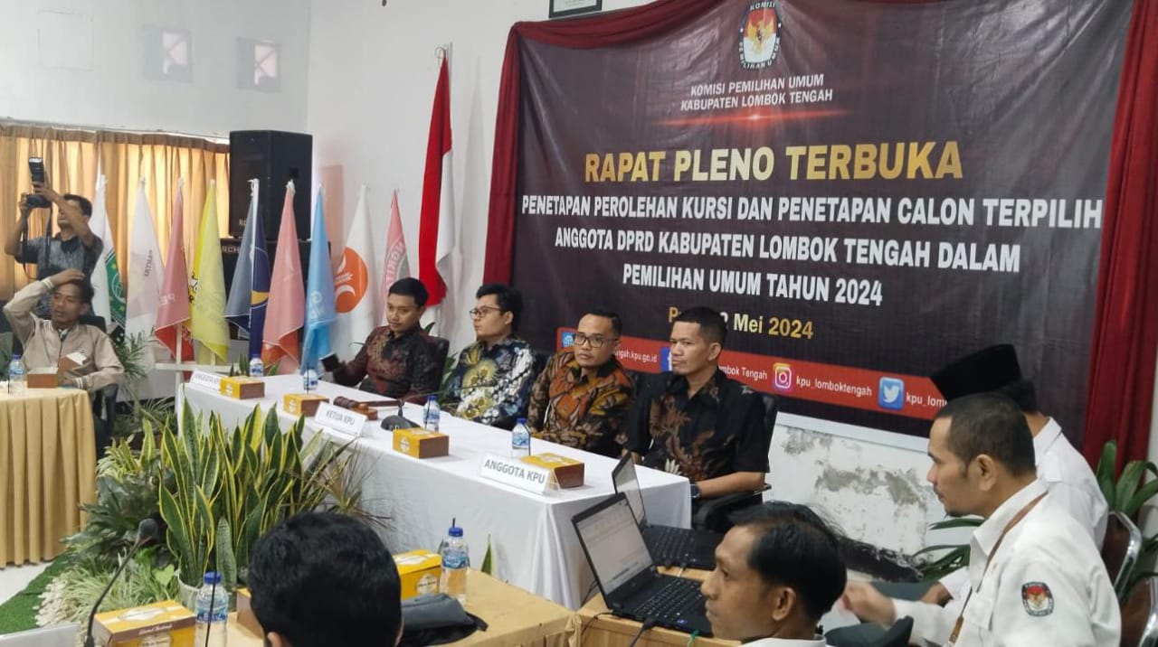 KPU Lombok Tengah Tetapkan 50 Nama Anggota DPRD Periode 2024-2029